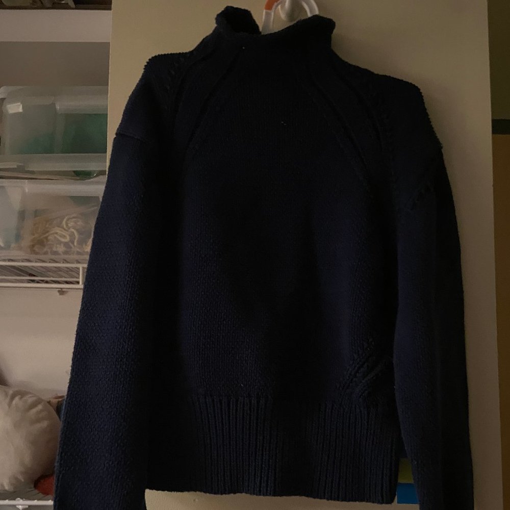 Blue Turtleneck Sweater